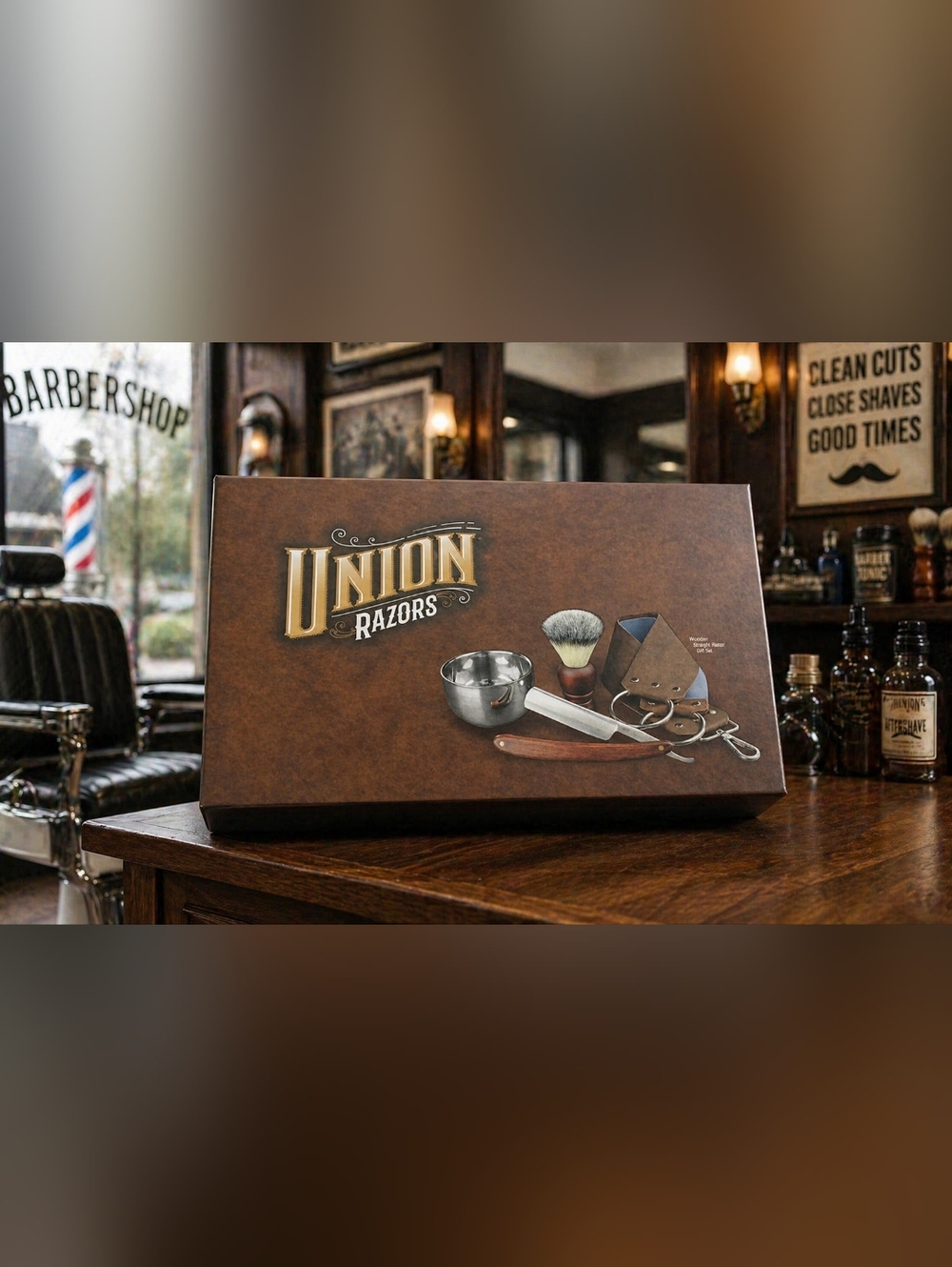 NEW Gift Box Union Straight Razor Gift Set Classic Shaving Kit Men Father Gift